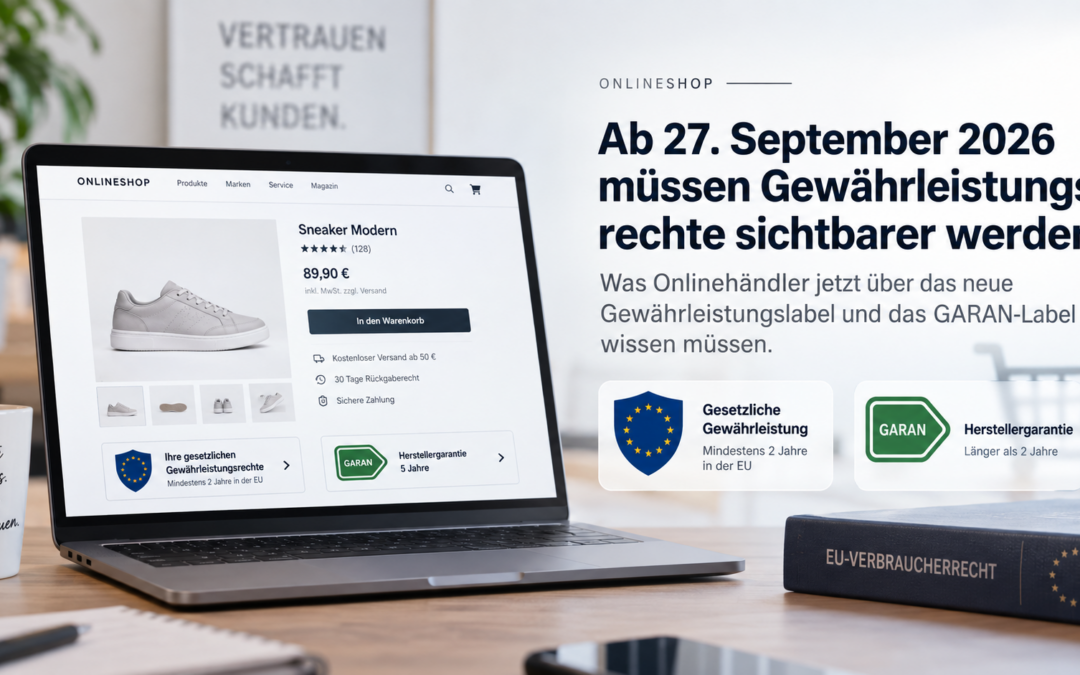 Neue EU-Pflicht ab 27. September 2026: Gewährleistungslabel und GARAN-Label im Onlineshop